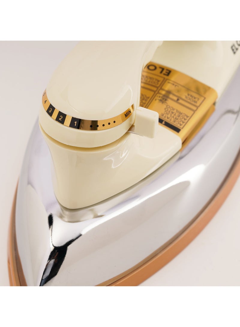 Elora Automatic Dry Iron with Temperature Dial & Auto Shut-Off | Heavy-Duty Ceramic Coating, 1200W – EL-DI-6002 (White) - Image 4